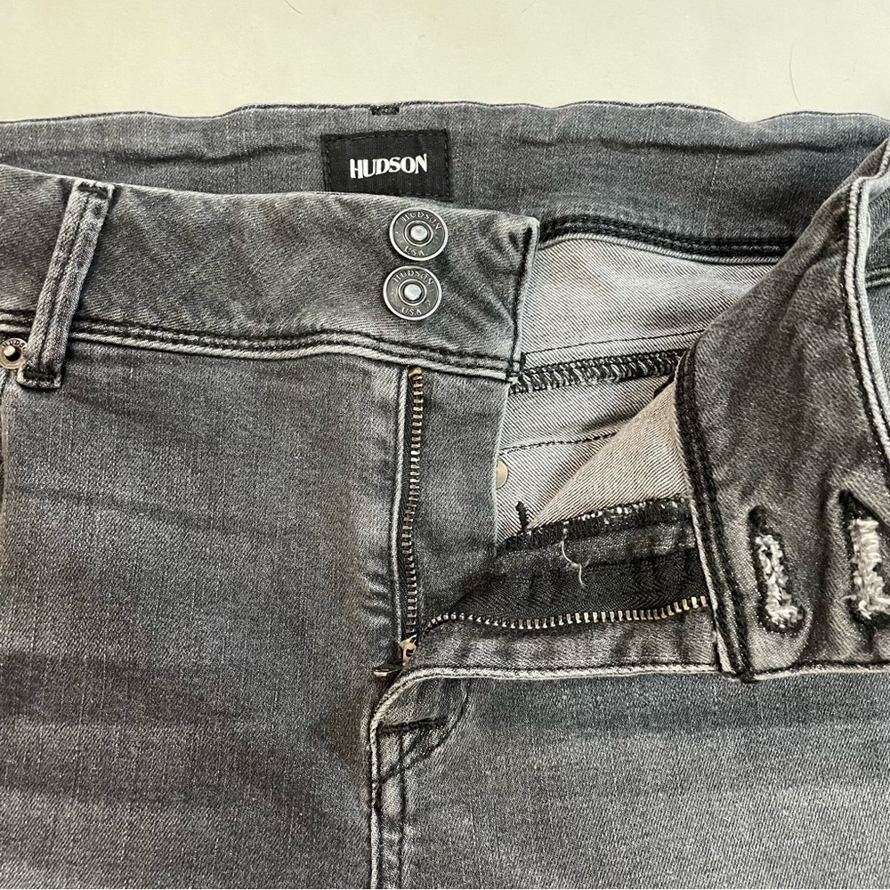 New Hudson Collin Mid-Rise Skinny Ankle Grey Jeans Size 32 - Picture 11 of 12